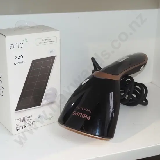 Arlo security panel solar panel, Phillips Steam and Go Plus