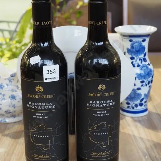 2x bottles of Jacobs Creek Barossa signature shiraz vintage 2019