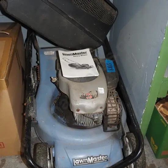 Lawnmaster rotary mower with catcher