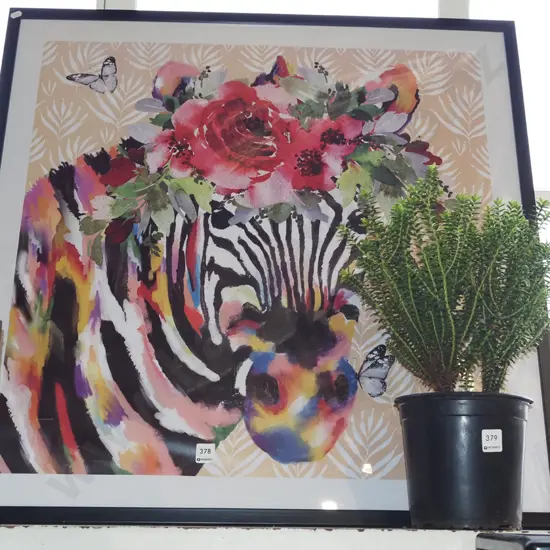 framed poster print - zebra