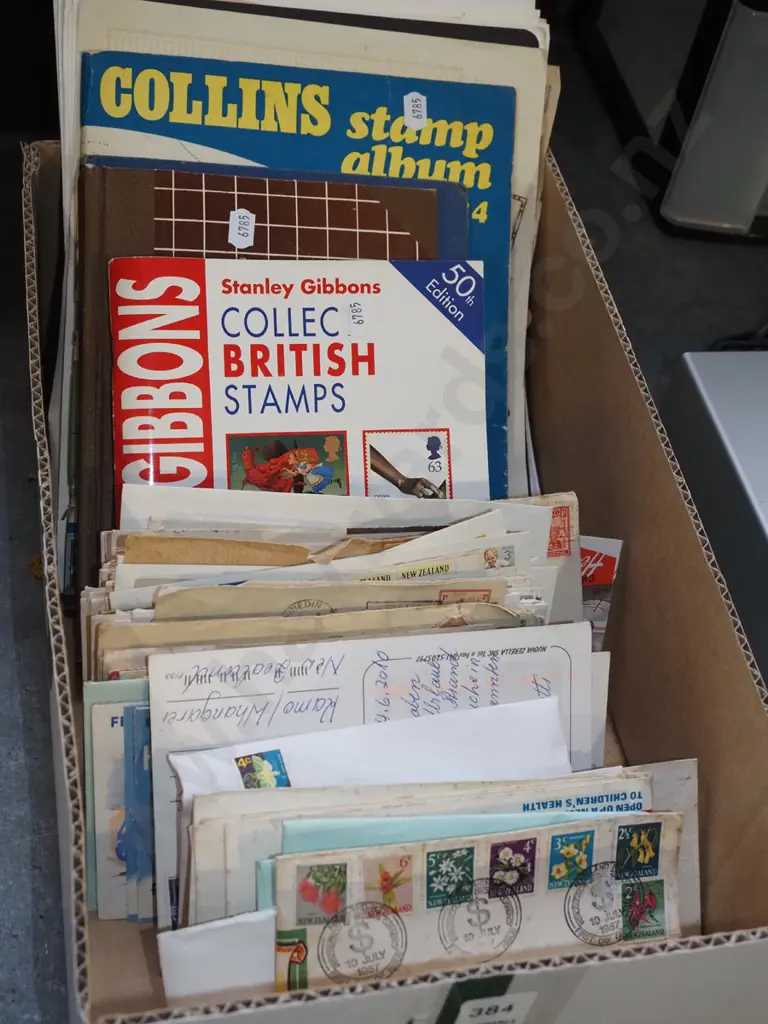 box; first day covers, stamp reference books etc Image 1++