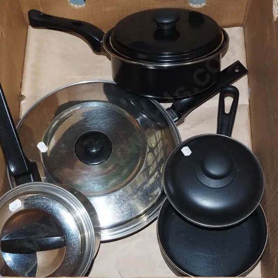 box; pots and pans