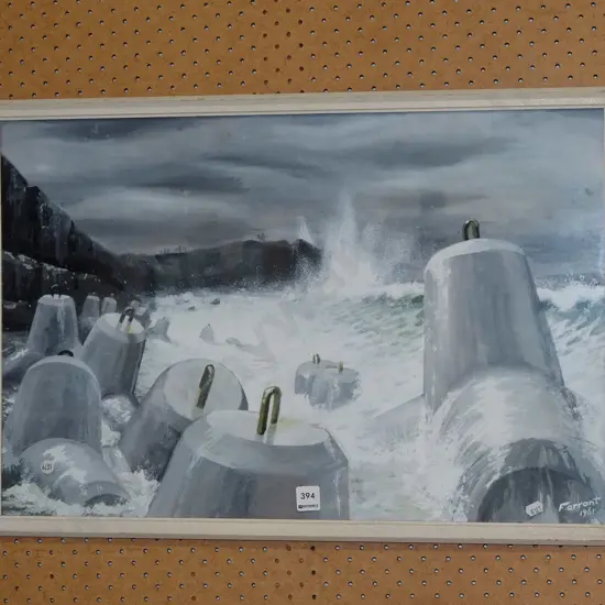 framed acrylic - coastal scene