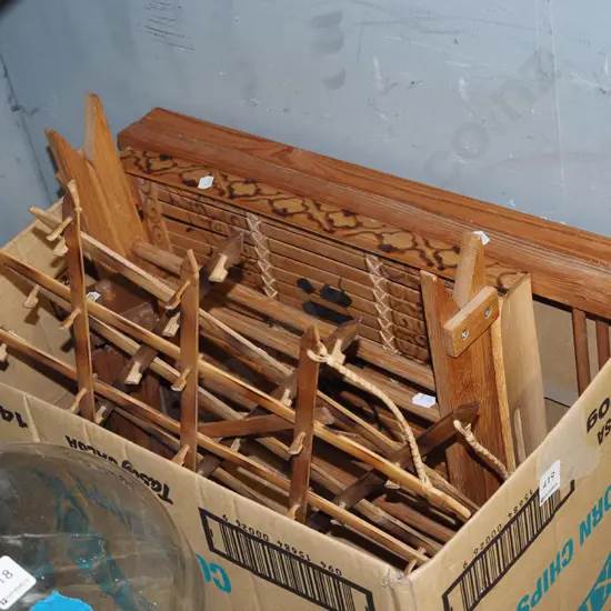 box; wooden tray, wooden ladders, airing racks etc