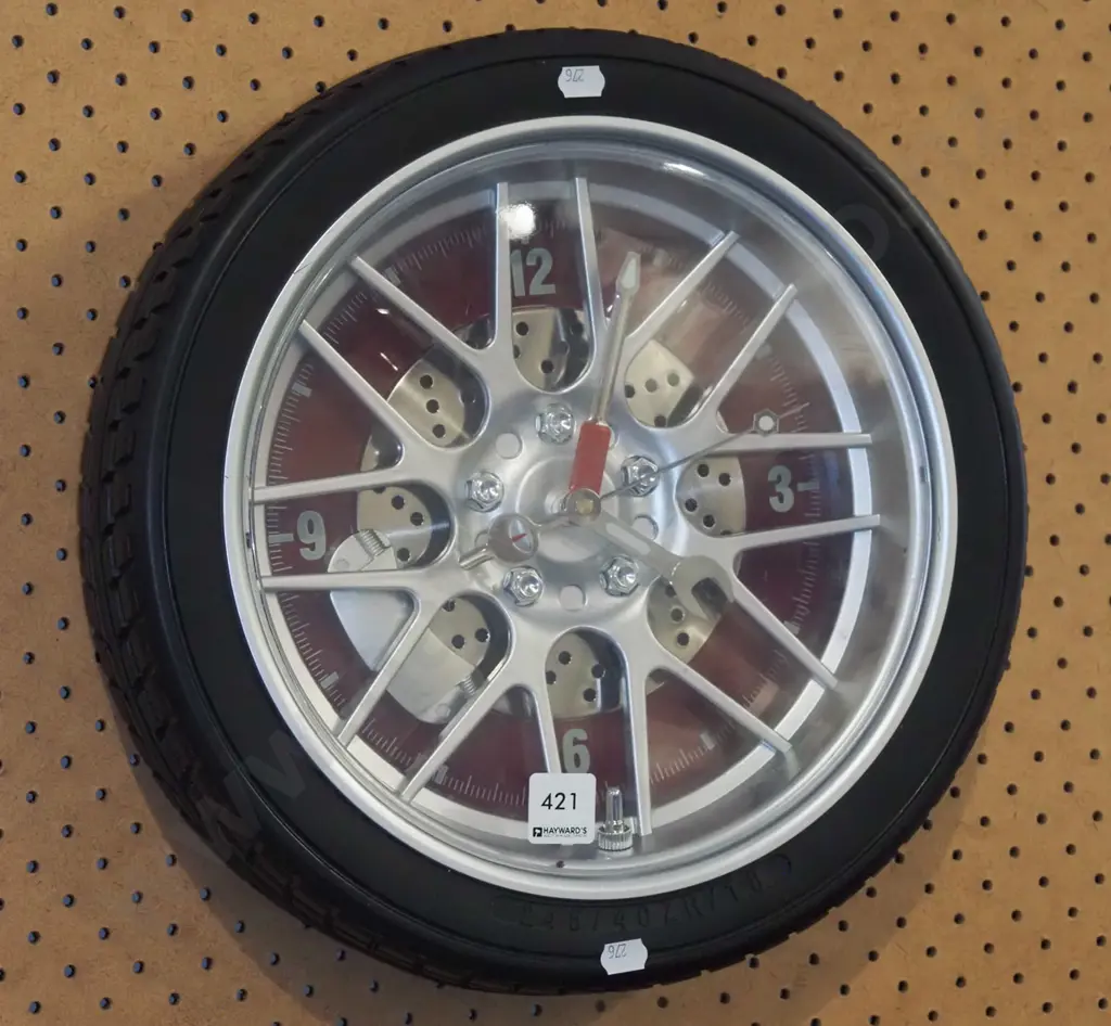 wheel themed wall clock Image 1++