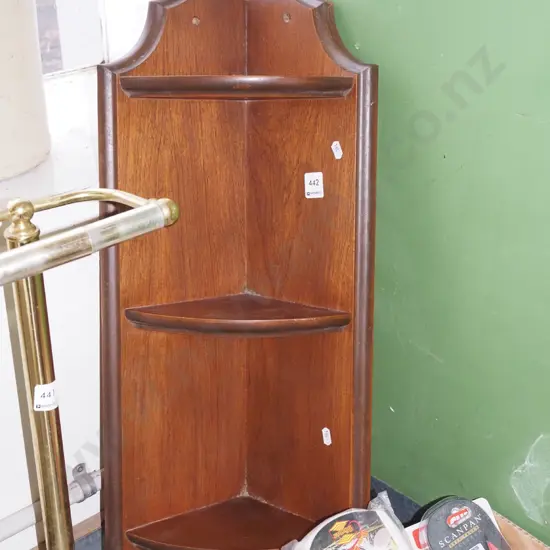 mdf faux wood veneer corner shelf unit H680