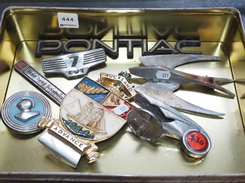 tin tray; car badges etc Image 1++