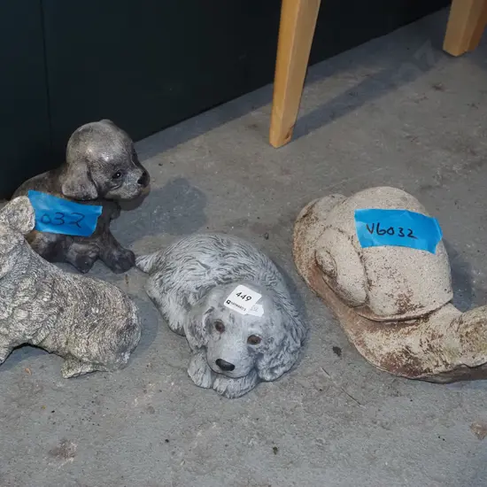 concrete garden ornaments - dogs, snail L340