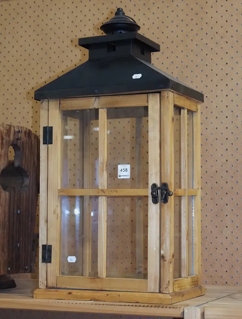 large wooden candle lantern H57 Image 1++
