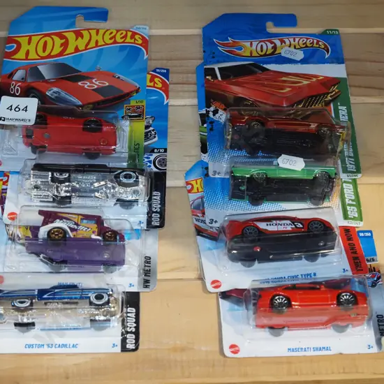 8x as new carded Hotwheels vehicles