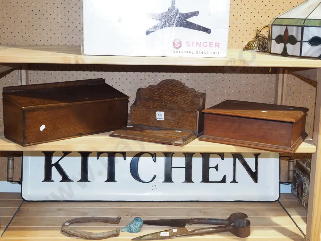 oak mahogany box, desk top organiser Image 1++