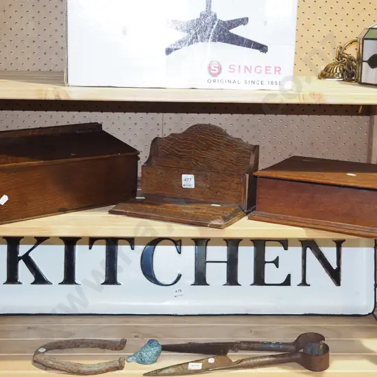 oak mahogany box, desk top organiser