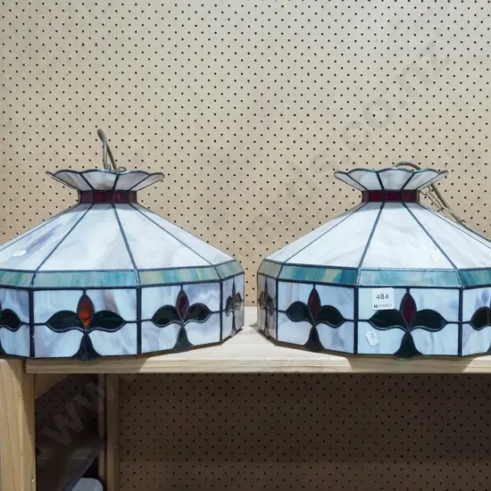 2x leadlight light shades