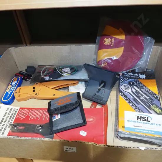 box; wire strippers, socket set, bike repair kit etc