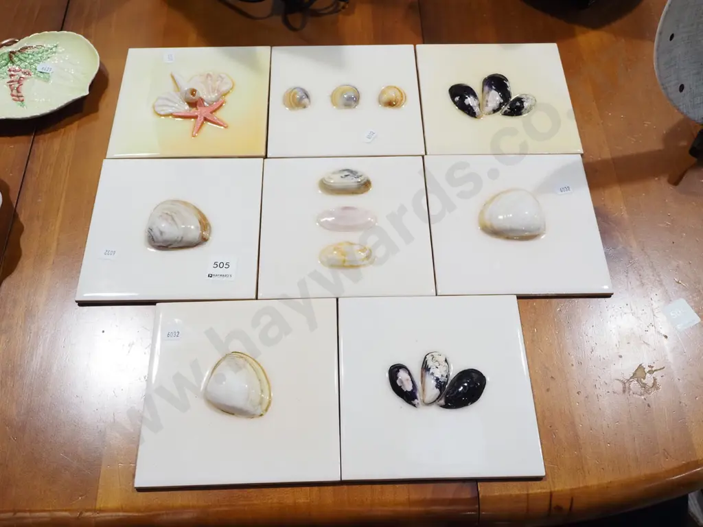 8 seashell themed wall tiles Image 1++