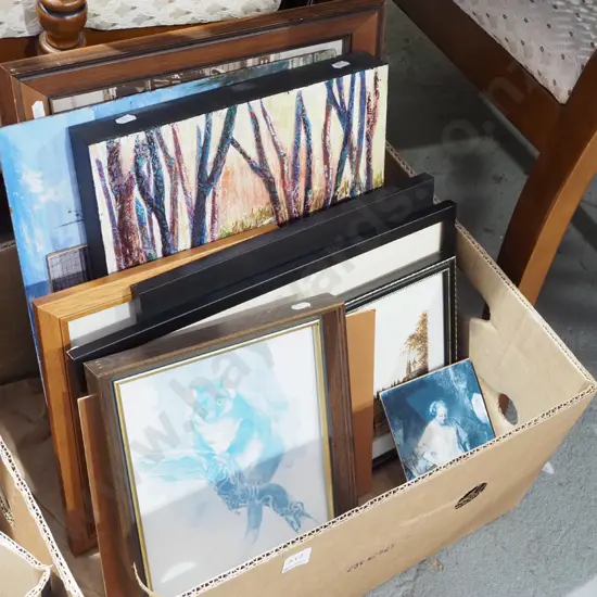 box; prints, needleworks, artworks