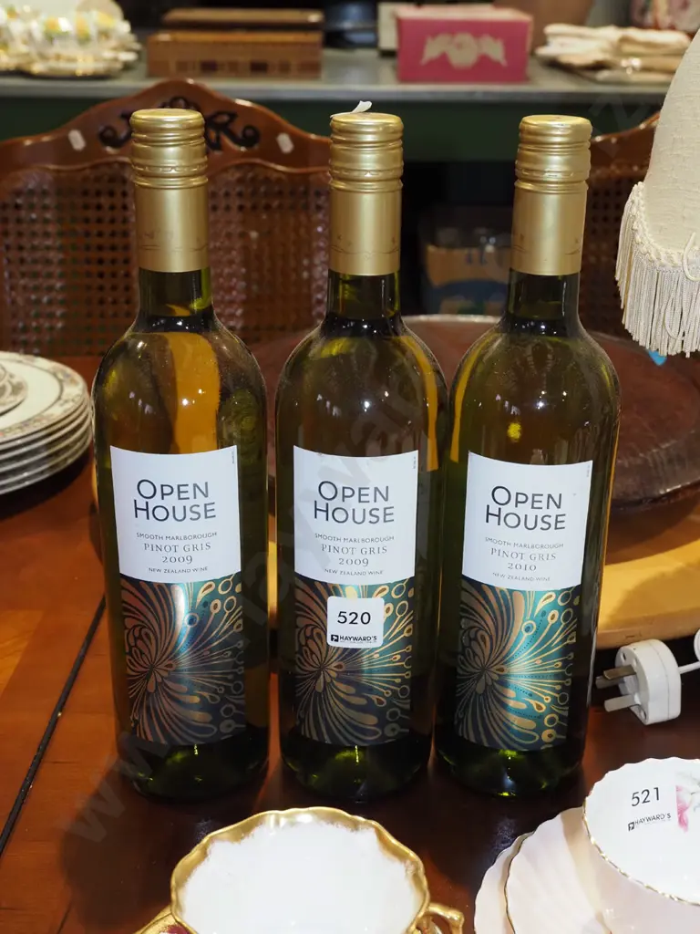 3x bottles of Open House pinot gris 2009 Image 1++