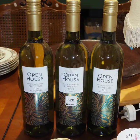 3x bottles of Open House pinot gris 2009