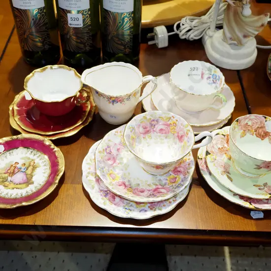 4x trios, Limoges dish, creamer