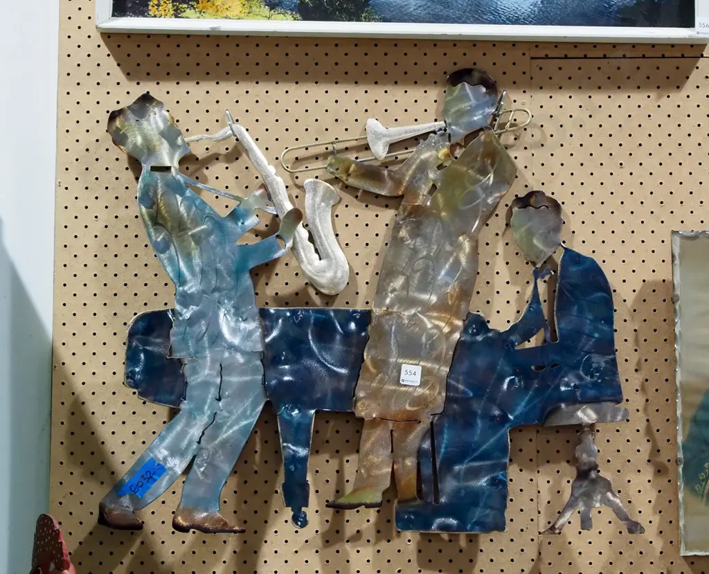brushed metal jazz band wall art Image 1++