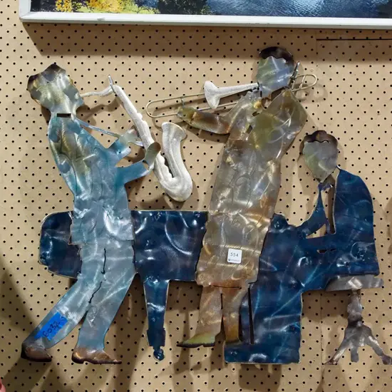 brushed metal jazz band wall art