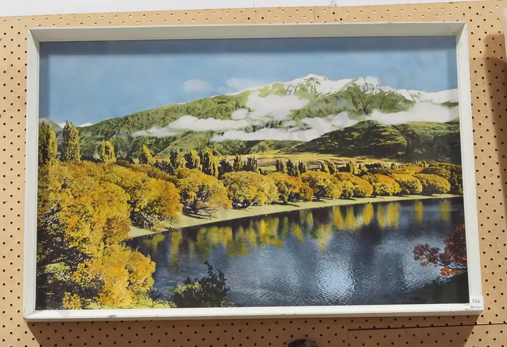 framed print - lake and mountain scene Image 1++
