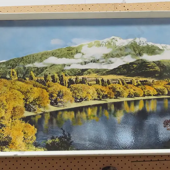 framed print - lake and mountain scene
