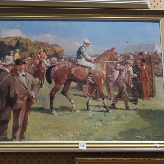 framed print - jockey on horse