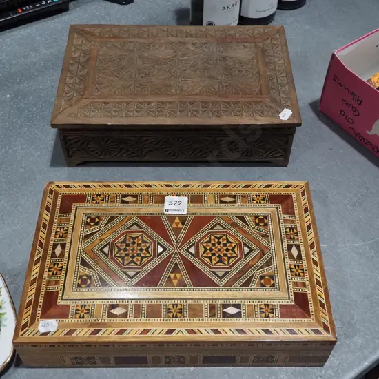 2x decorative wooden boxes W305