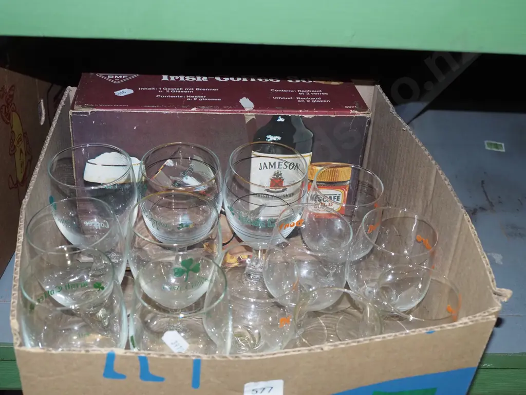 box of branaded advertising glass ware Image 1++