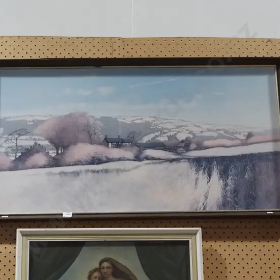 framed print - Tudor house in landscape