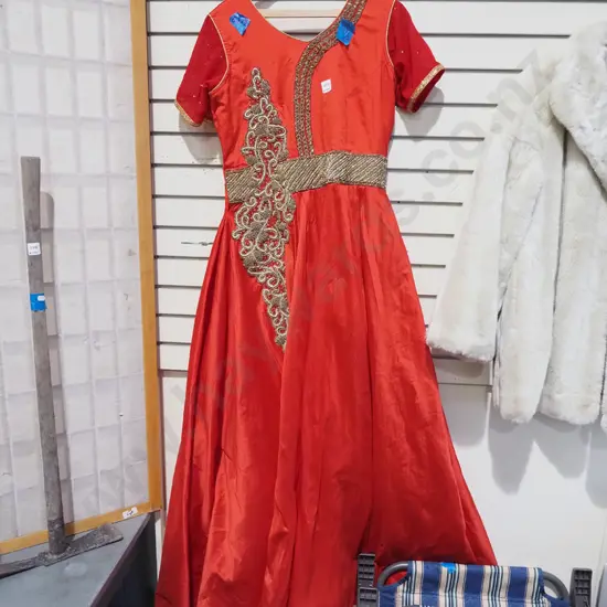 red and gold dress - size unknown