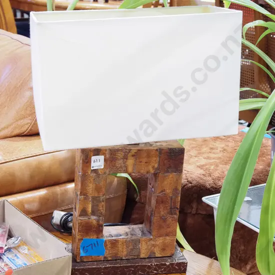 unusual wood based table lamp H505