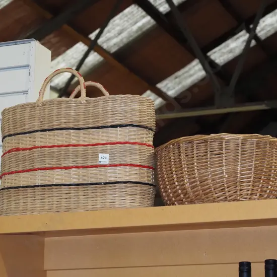 2x cane baskets