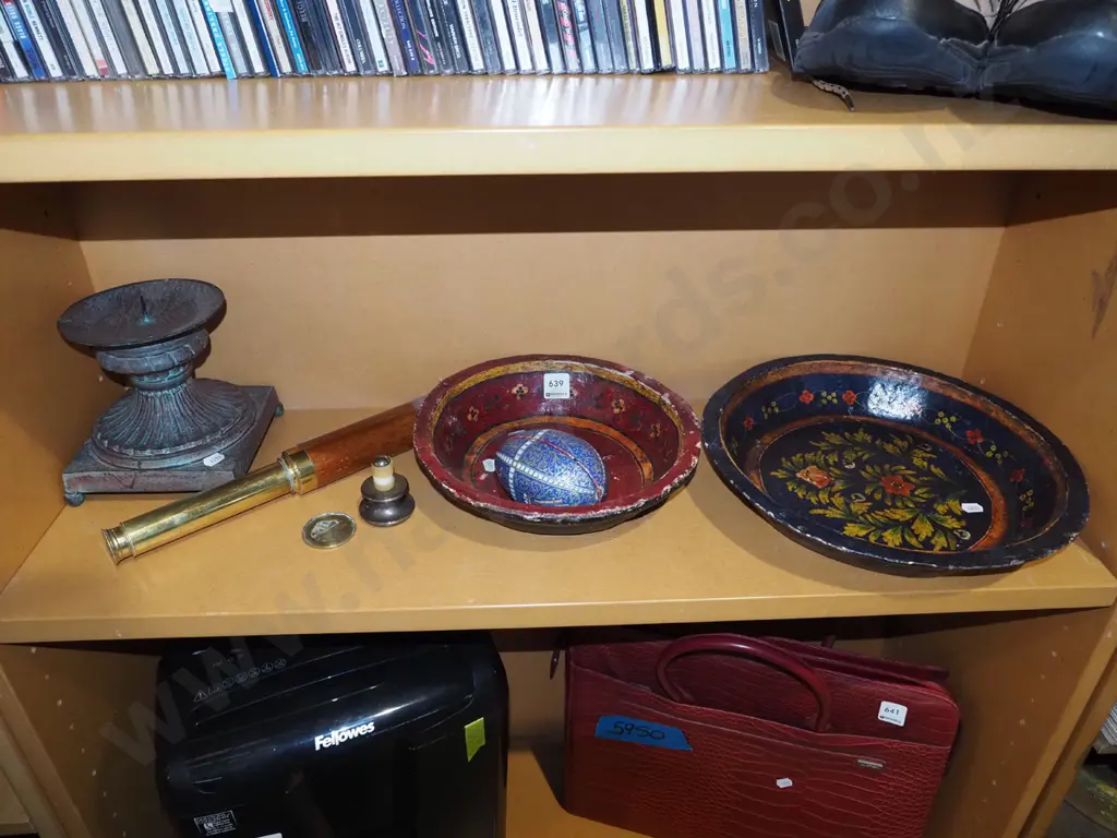 hand painted bowls, telescope - faults, candlestick etc Image 1++