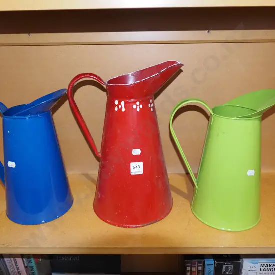 3x metal jugs Tallest H320