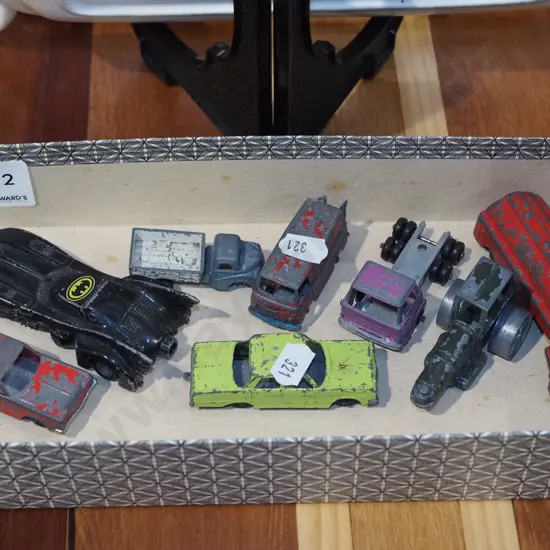 box of model vehicles