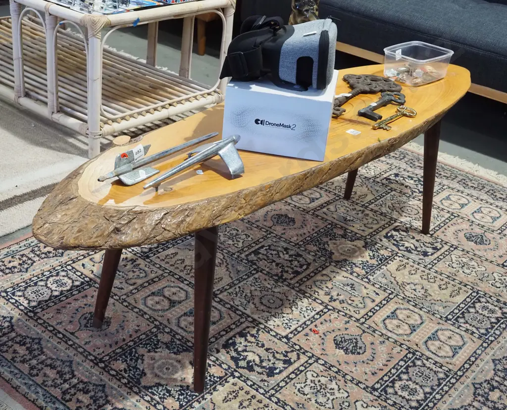 pine cut log coffee table H400 W1370 D380 Image 1++