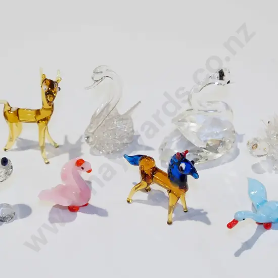 box; glass animal ornaments