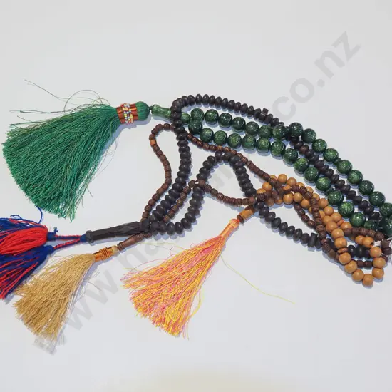 4x glass and wooden prayer beads