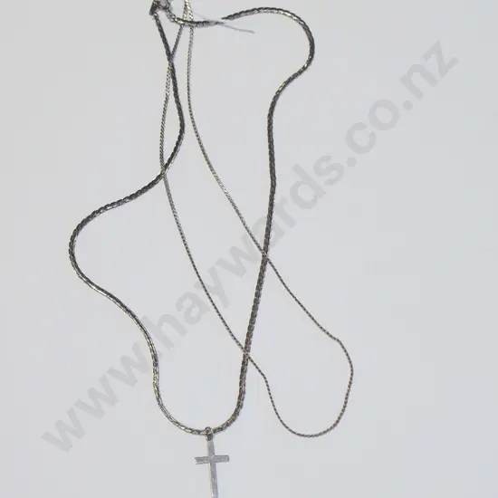 2x silver plated necklaces