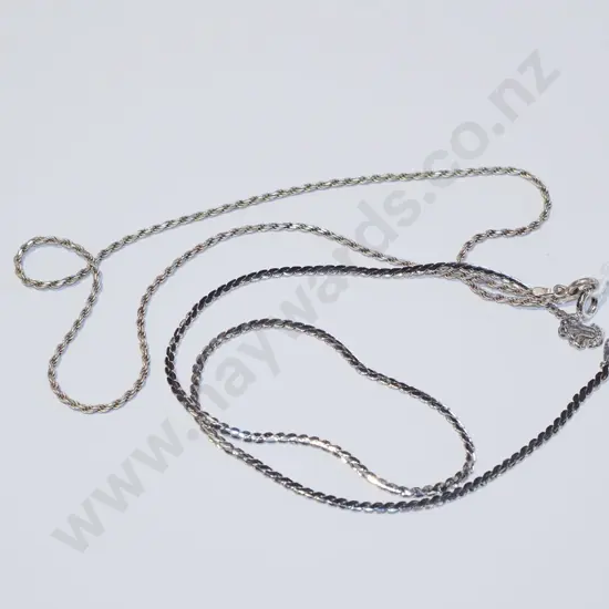 2x silver costume necklaces