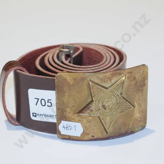 brown leather belt & buckle