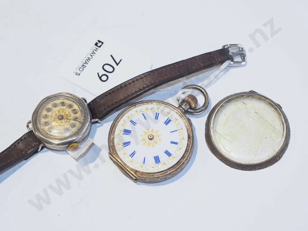 sterling silver pocket watch - faults & wristwatch Image 1++