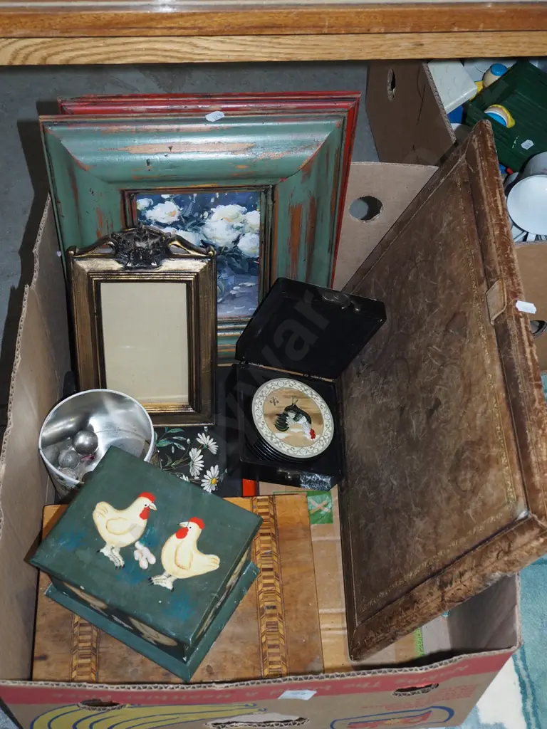 box; framed prints, storage boxes, coasters etc Image 1++
