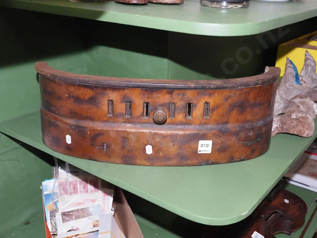 vintage cast iron and copper fireplace ash pan cover Diam490 Image 1++