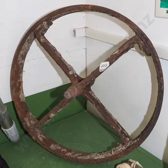 vintage cast iron wheelbarrow wheel Diam410