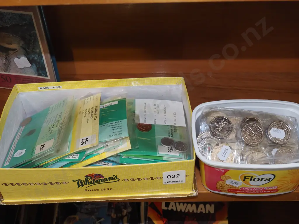 box of international coins, tub of All Blacks collector coins Image 1++