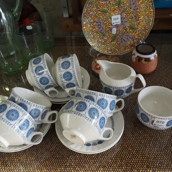 Contessa coffee cups, creamer and sugar