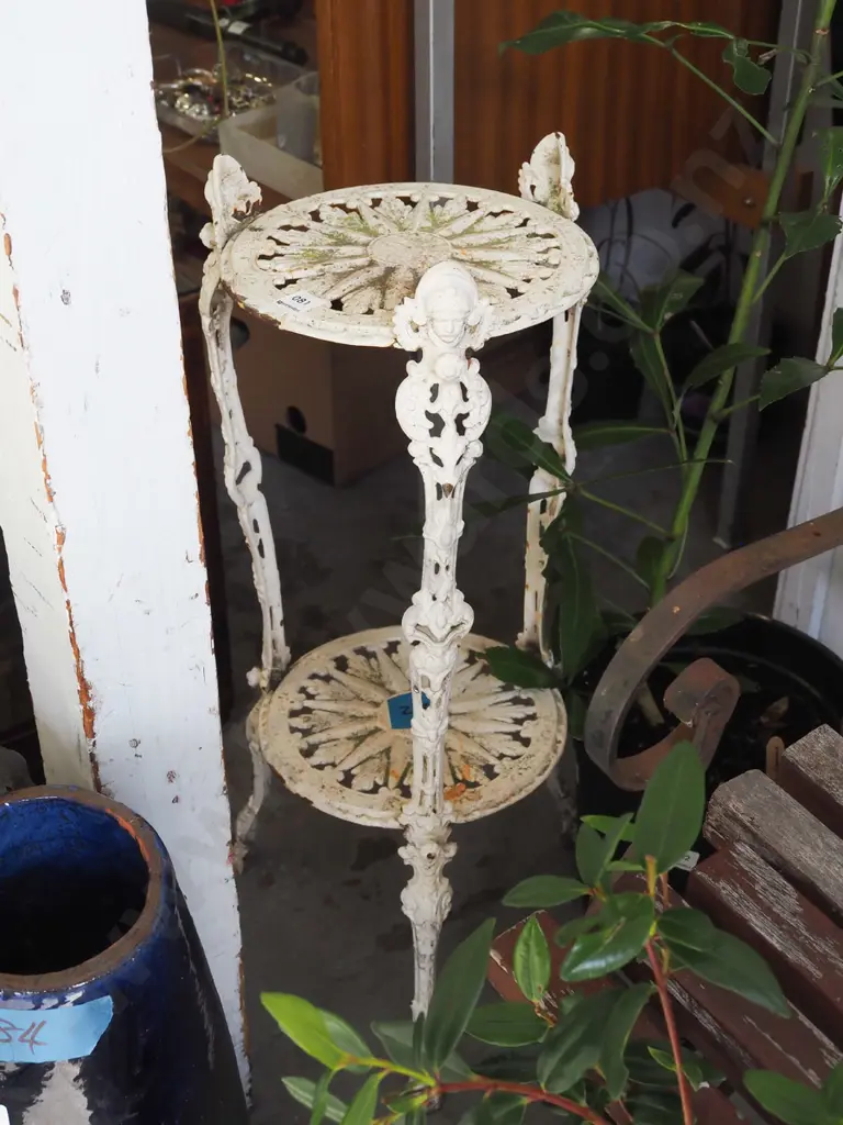 cast alloy 2 tier jardiniere stand H730 Image 1++